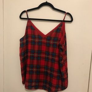 Express plaid v-neck tank